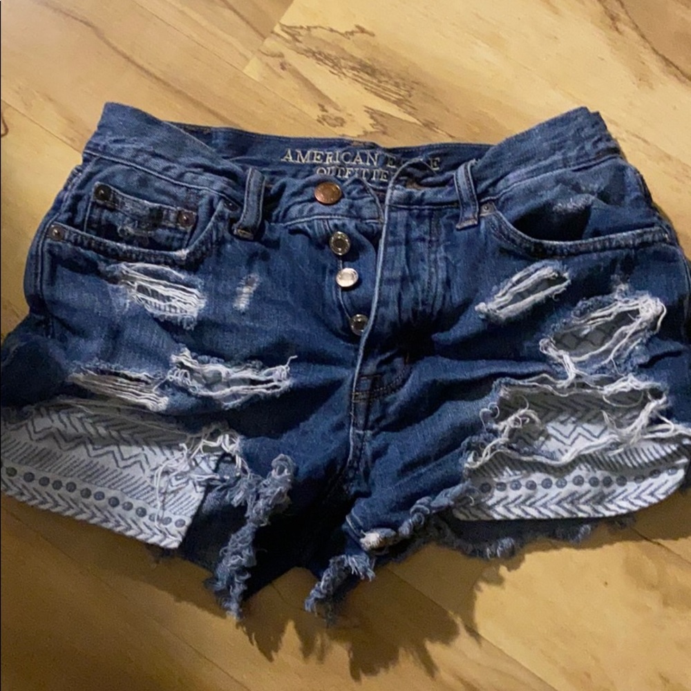 american eagle blue shorts